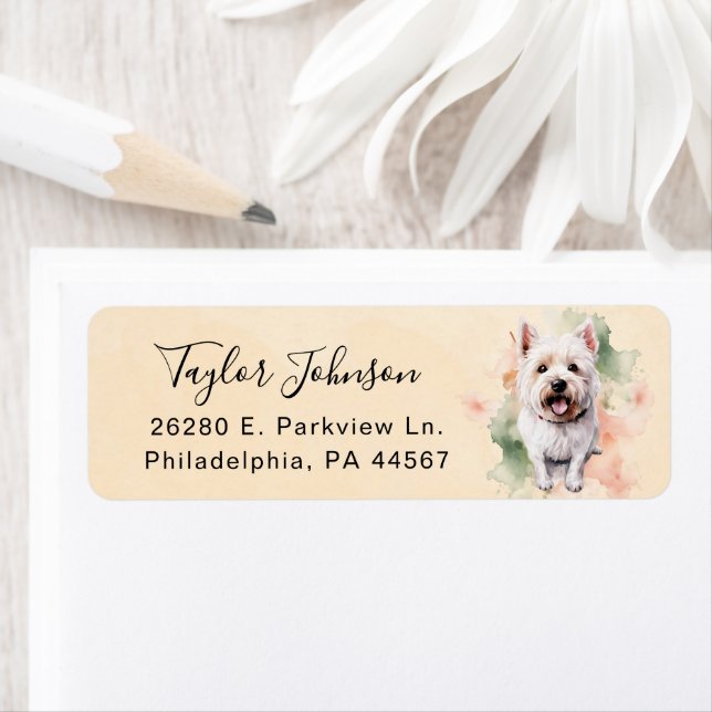 West Highland Terrier Dog Return Address (Insitu)