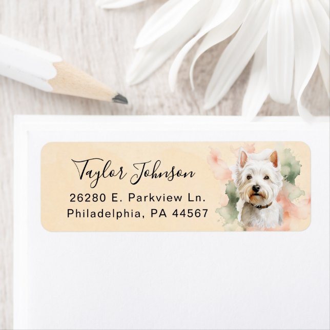 West Highland Terrier Dog Return Address (Insitu)