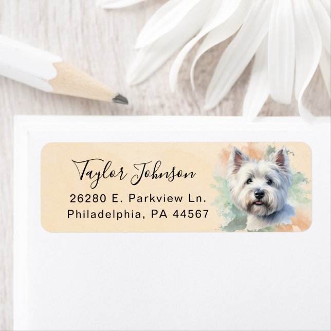 West Highland Terrier Dog Return Address (Insitu)