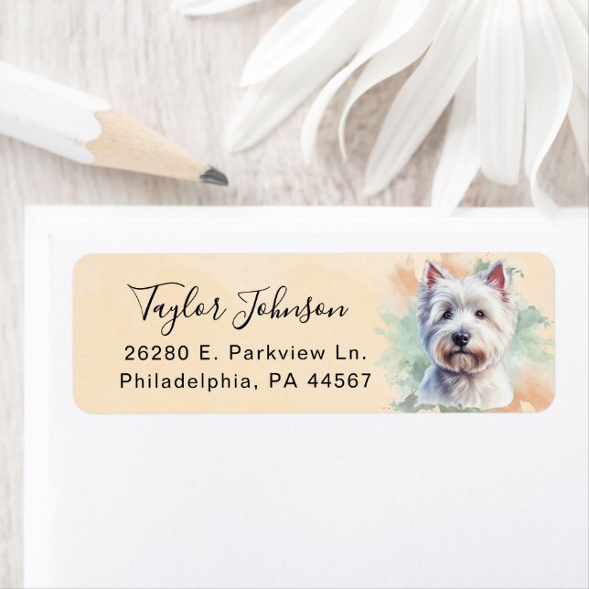 West Highland Terrier Dog Return Address (Insitu)