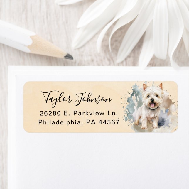 West Highland Terrier Dog Return Address (Insitu)