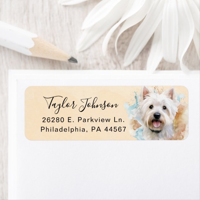 West Highland Terrier Dog Return Address (Insitu)