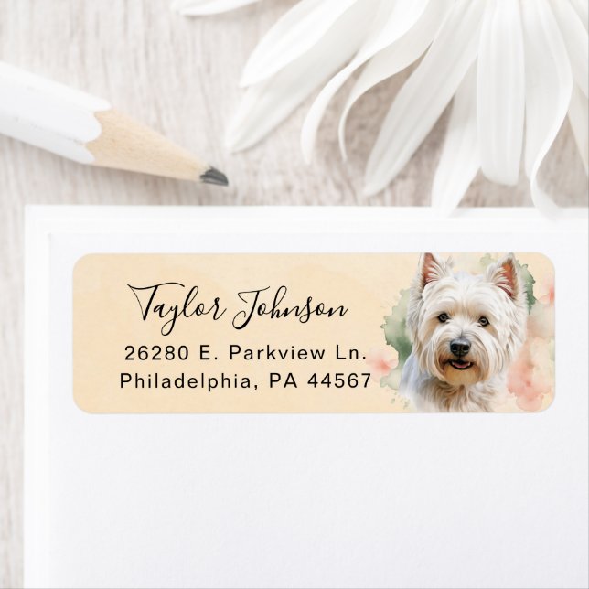 West Highland Terrier Dog Return Address (Insitu)
