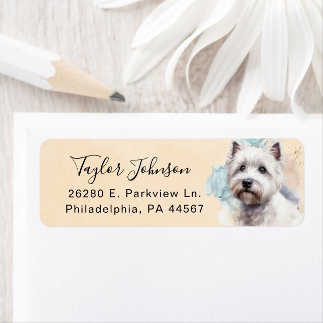 West Highland Terrier Dog Return Address (Insitu)