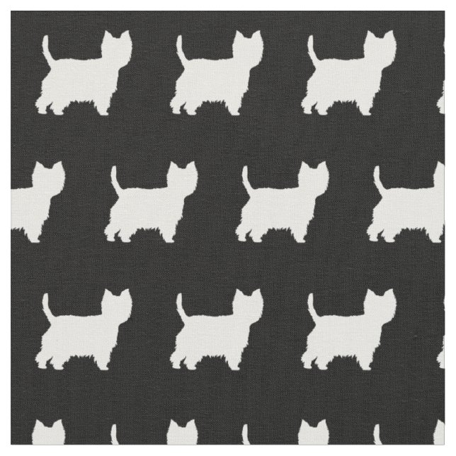 West Highland Terrier Dog Silhouette Pet Fabric (Close Up)