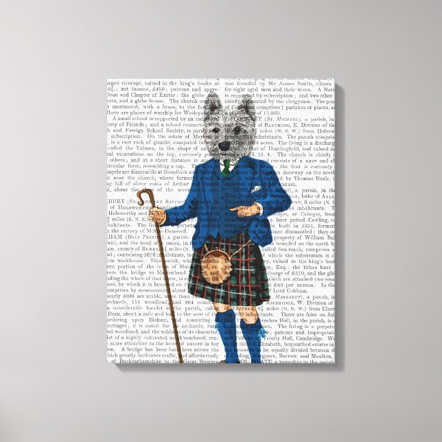 West Highland Terrier in Kilt Canvas Print (Front)