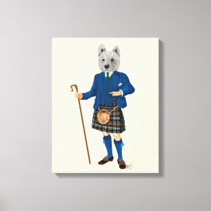 West Highland Terrier in Kilt Canvas Print