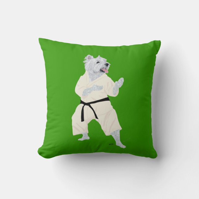 West Highland Terrier KARATE ! Cushion (Front)