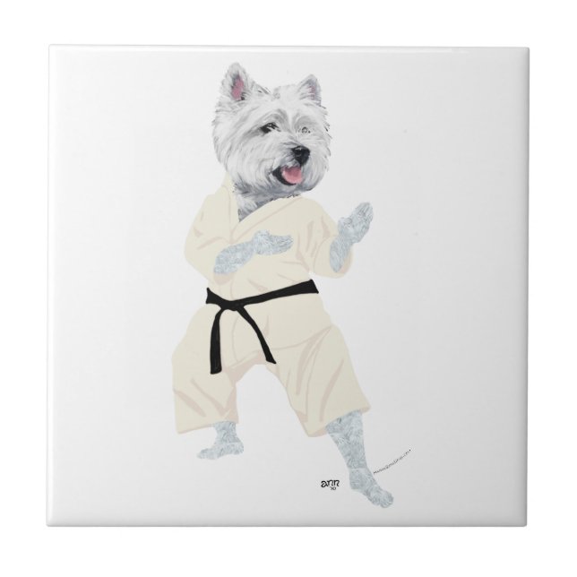 West Highland Terrier KARATE ! Tile (Front)