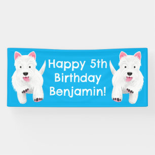 West highland terrier personalised birthday banner