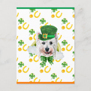 West Highland Terrier Shamrock St. Patricks Day Holiday Postcard