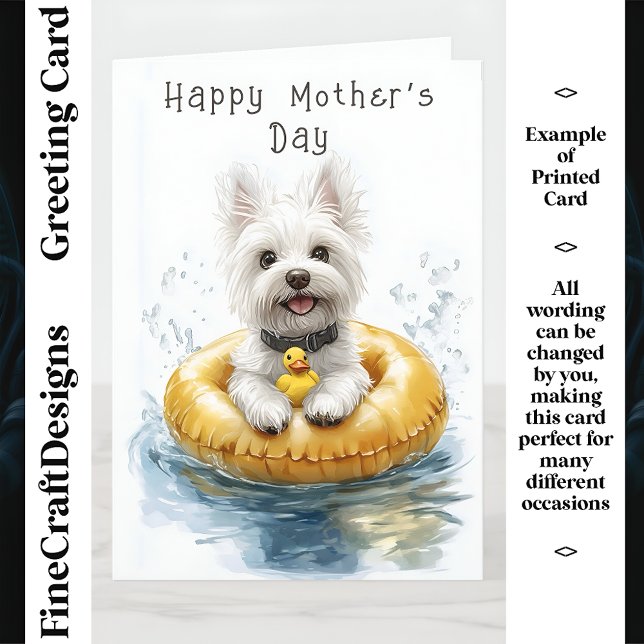 West Highland Terrier Swimming CV5 Custom Mother Card (Creator Uploaded)