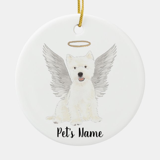 West Highland Terrier Sympathy Memorial Ceramic Tree Decoration (Front)