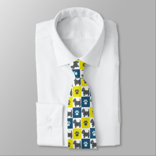 West Highland Terrier Westie Dog Silhouett YnB Paw Tie