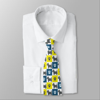 West Highland Terrier Westie Dog Silhouett YnB Paw Tie