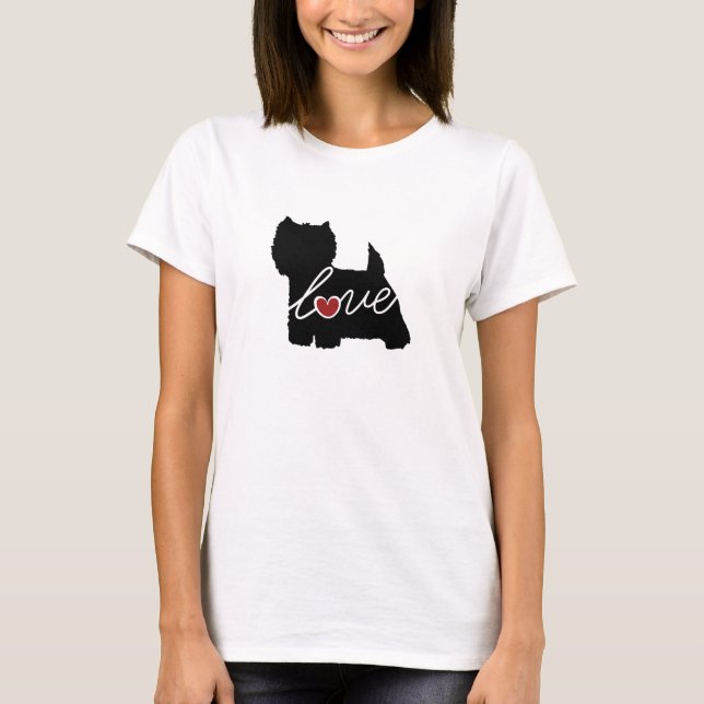 West Highland Terrier (Westie) Love T-Shirt (Front)