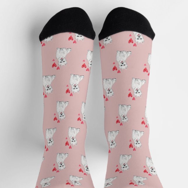 West Highland Terrier White Fur Westie Socks (Top)