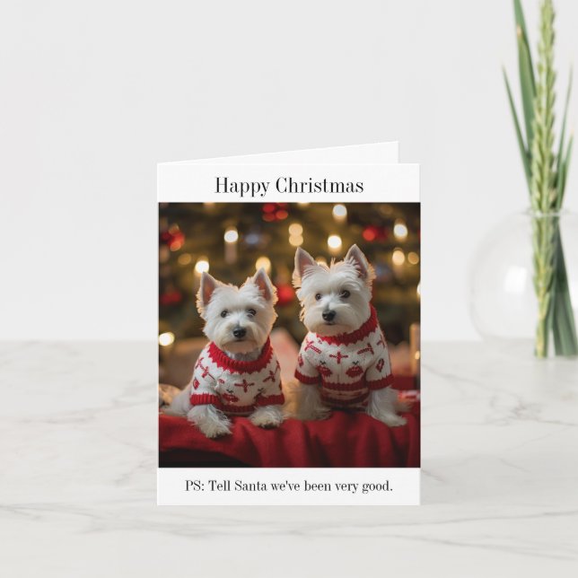 West Highland Terriers Christmas Card (Front)