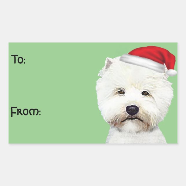 West Highland White Christmas Gift Stickers (Front)