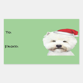 West Highland White Christmas Gift Stickers
