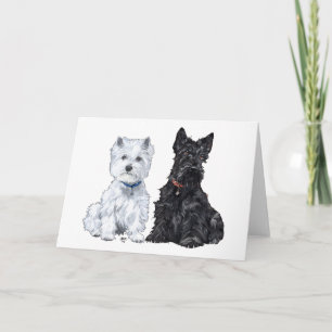 West Highland White & Scottish Terriers Holiday Card