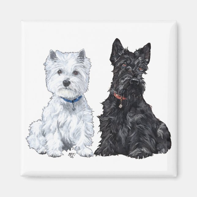 West Highland White & Scottish Terriers Magnet (Front)