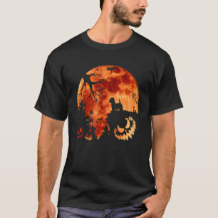 West Highland White Terrier And Moon Halloween Cos T-Shirt