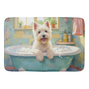 West Highland White Terrier Bath Time Cute  Mat