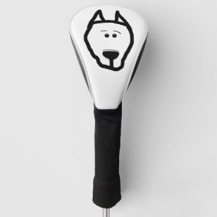 west highland white terrier cartoon head golf head cover