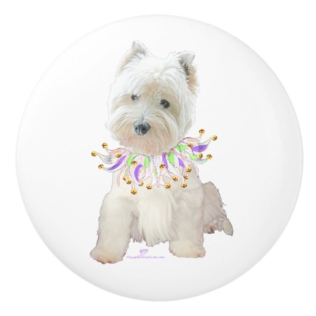 West Highland White Terrier Ceramic Knob (Front)