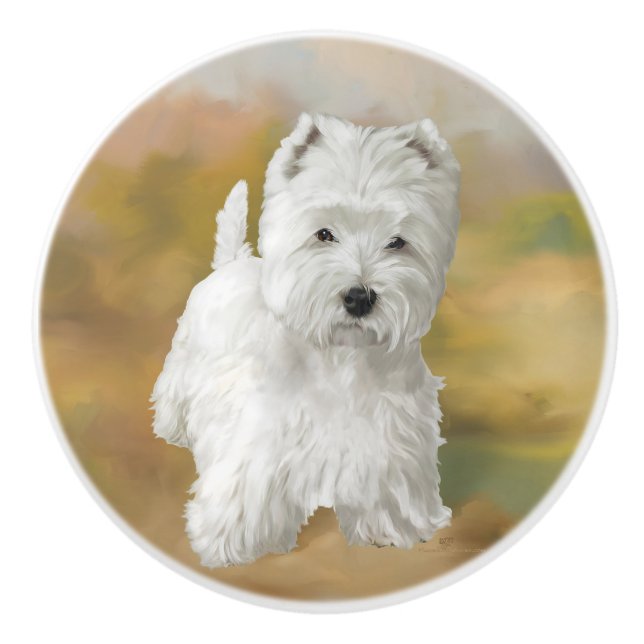 West Highland White Terrier Ceramic Knob (Front)