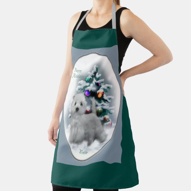 West Highland White Terrier Christmas Apron (Insitu)