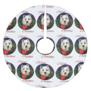 West Highland White Terrier Christmas Brushed Polyester Tree Skirt