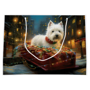 West Highland White Terrier Christmas Festive  Large Gift Bag