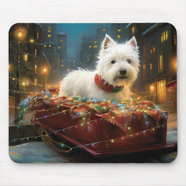 West Highland White Terrier Christmas Festive  Mouse Pad (Front)