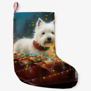 West Highland White Terrier Christmas Festive Small Christmas Stocking