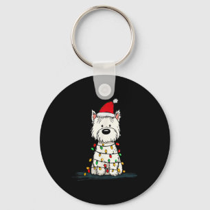 West Highland White Terrier Christmas Graphics Dog Key Ring