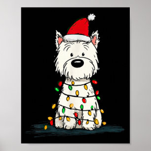 West Highland White Terrier Christmas Graphics Dog Poster
