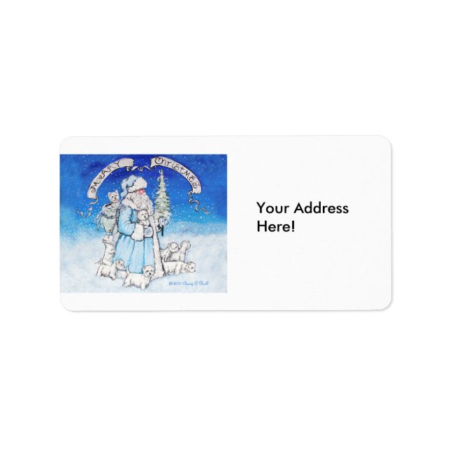 West Highland White Terrier Christmas Label (Front)