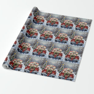 West Highland White Terrier Christmas Red Truck Wrapping Paper