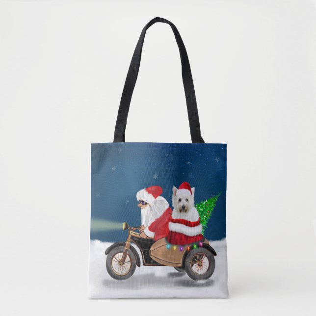 West Highland White Terrier Christmas Santa Claus  Tote Bag (Front)
