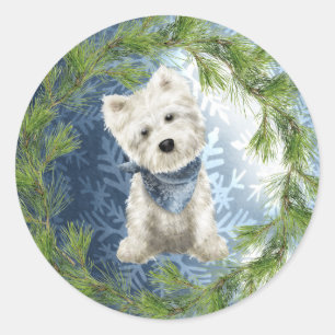 West Highland White Terrier Christmas Sticker