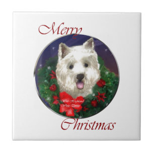 West Highland White Terrier Christmas Tile