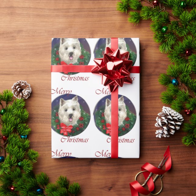 West Highland White Terrier Christmas Wrapping Paper (Holiday Gift)