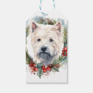 West Highland White Terrier Christmas Wreath  Gift Tags