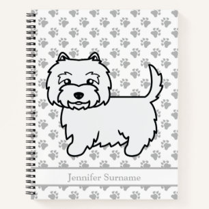 West Highland White Terrier Cute Dog & Custom Text Notebook