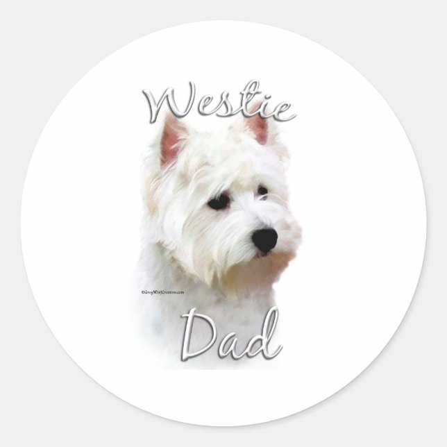 West Highland White Terrier Dad 2 Classic Round Sticker (Front)