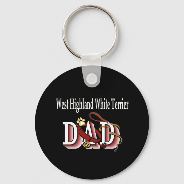 west highland white terrier dad Keychain (Front)