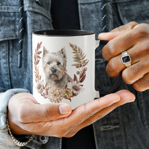 West Highland White Terrier Dog Autumn Wreath Mug
