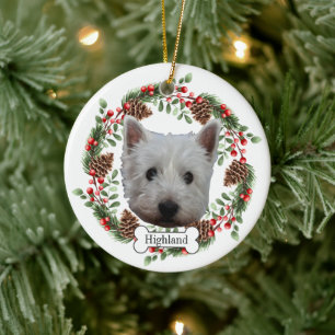 west highland white terrier dog ceramic tree decoration